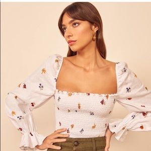 Reformation Tangerine Top in Fruit Loops